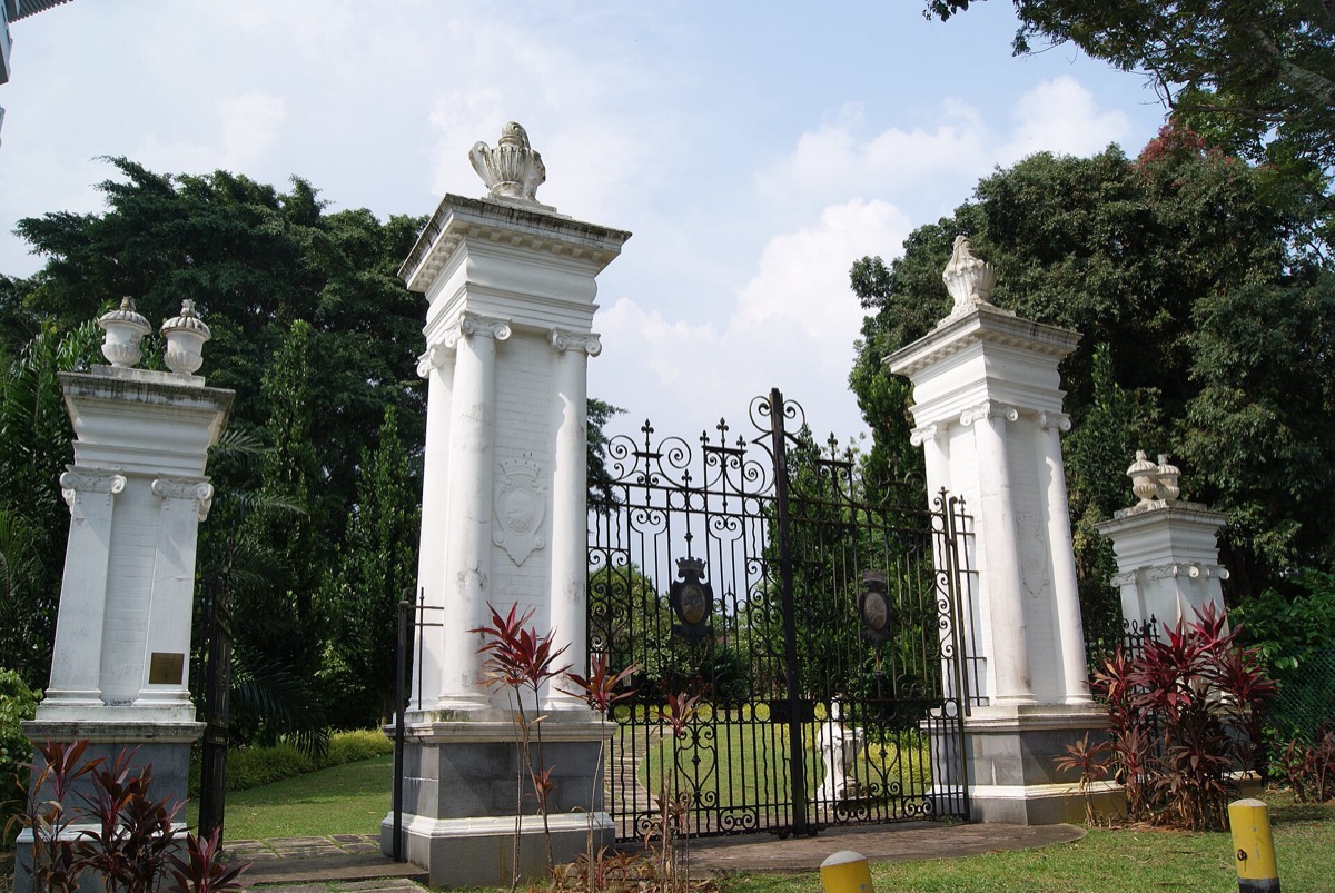 The Memorial Garden and the old cemetery gate
