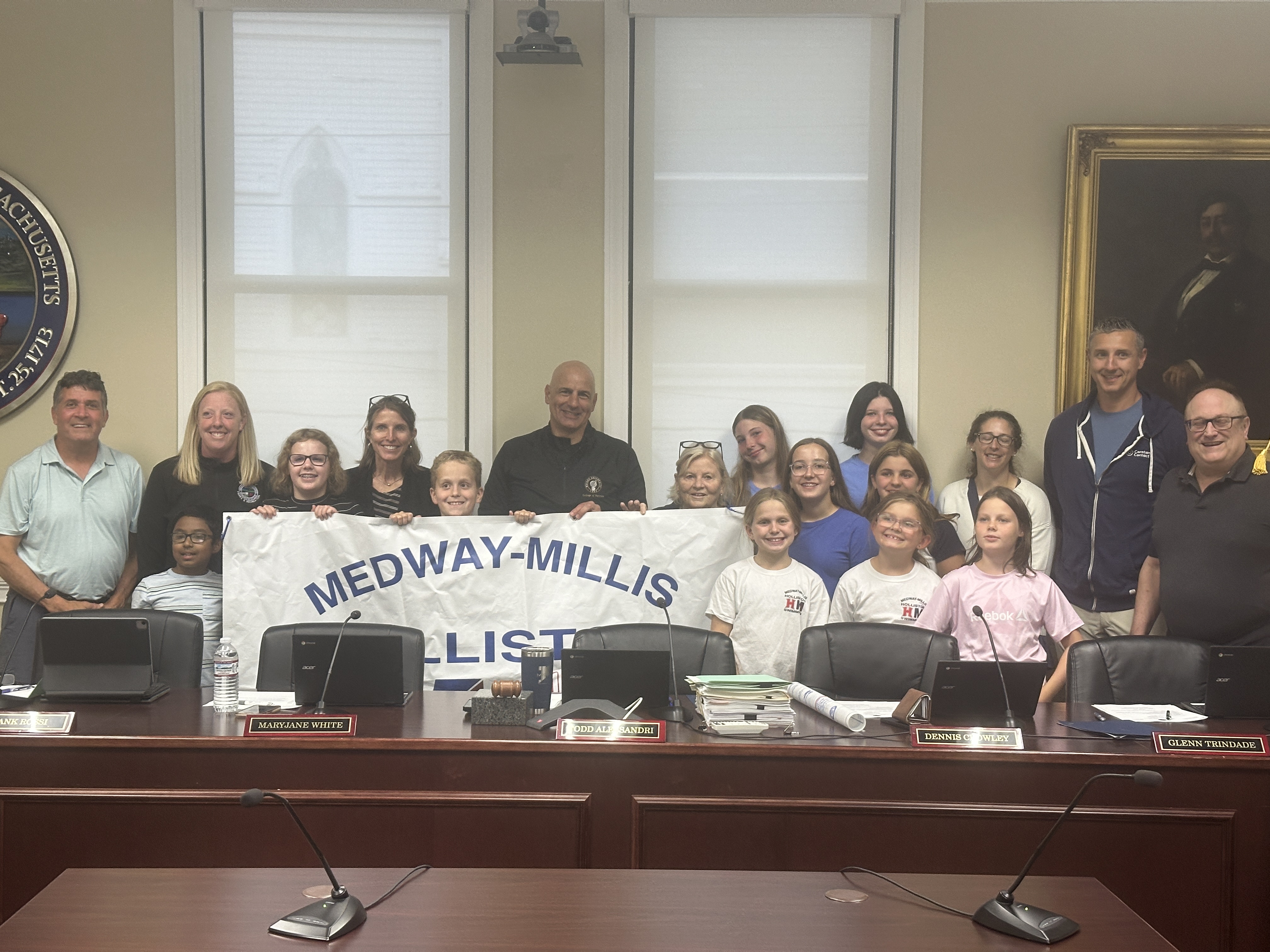 Select Board recognizes Medway-Millis-Holliston Swim Team | Town of Medway