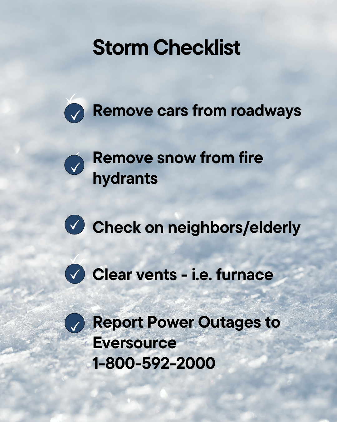 Heavyweather Checklist Storm Checklist | Town of Medway