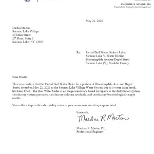 Lifted Partial Boil Water Order for a portion of Bloomingdale Ave. and Depot Street