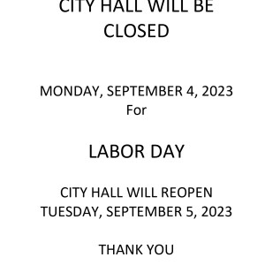 Closed for Labor Day