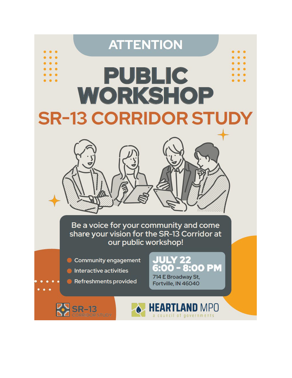 Public Workshop SR-13 Corridor Study: Wed. July 22 | 6-8 pm