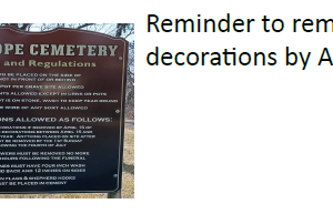 Mt Hope Cemetery Decoration Removal by April 15th