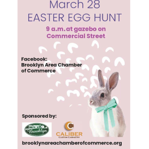 Brooklyn Area Chamber of Commerce Easter Egg Hunt - March 28, 2026 from 9a-11a at the gazebo