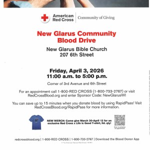 New Glarus Blood Drive - April 3, 2026