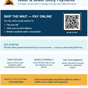 City of Peshtigo Water and Sewer Utility Payments Available Online