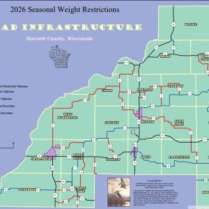 Notice of Seasonal Weight Restrictions beginning Friday, March 6th, 2026, at 12:00 a.m.  See attached information and map for full details.