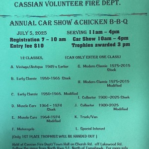 Annual Car Show and Chicken B.B.Q