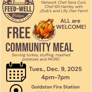 Free Community Meal!  All are Welcome!  Dec. 9th