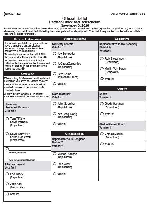 Full ballot for Nov. 3 - Page1