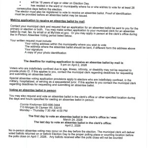 Notice of Absentee Voting