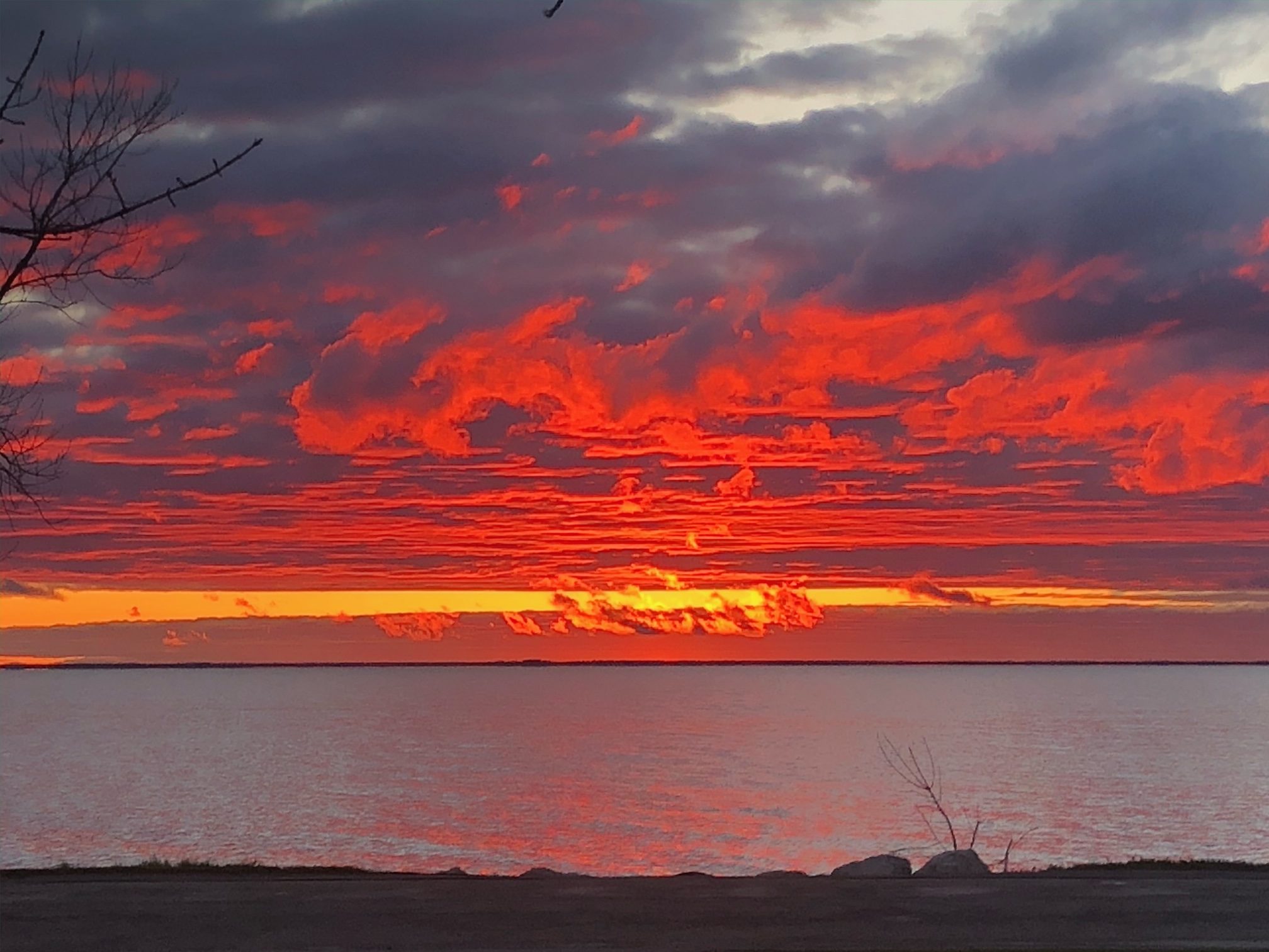 Sunset by the lake