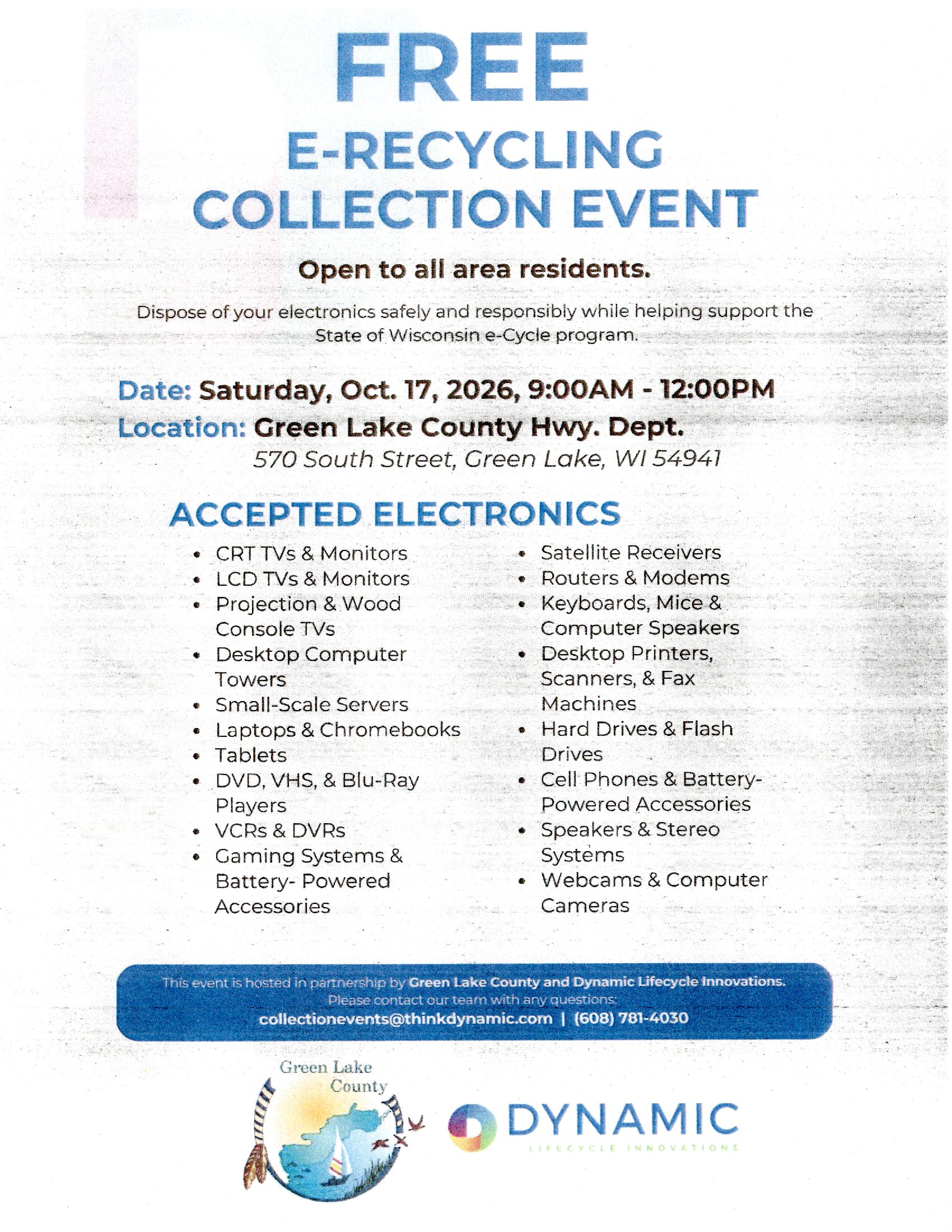 Free Electronic Recycling in Greeen Lake