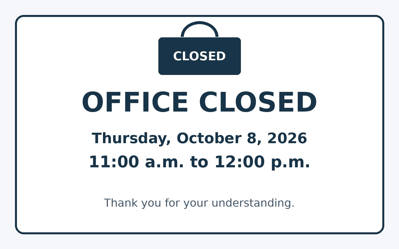 Spencer Village Office Closed
