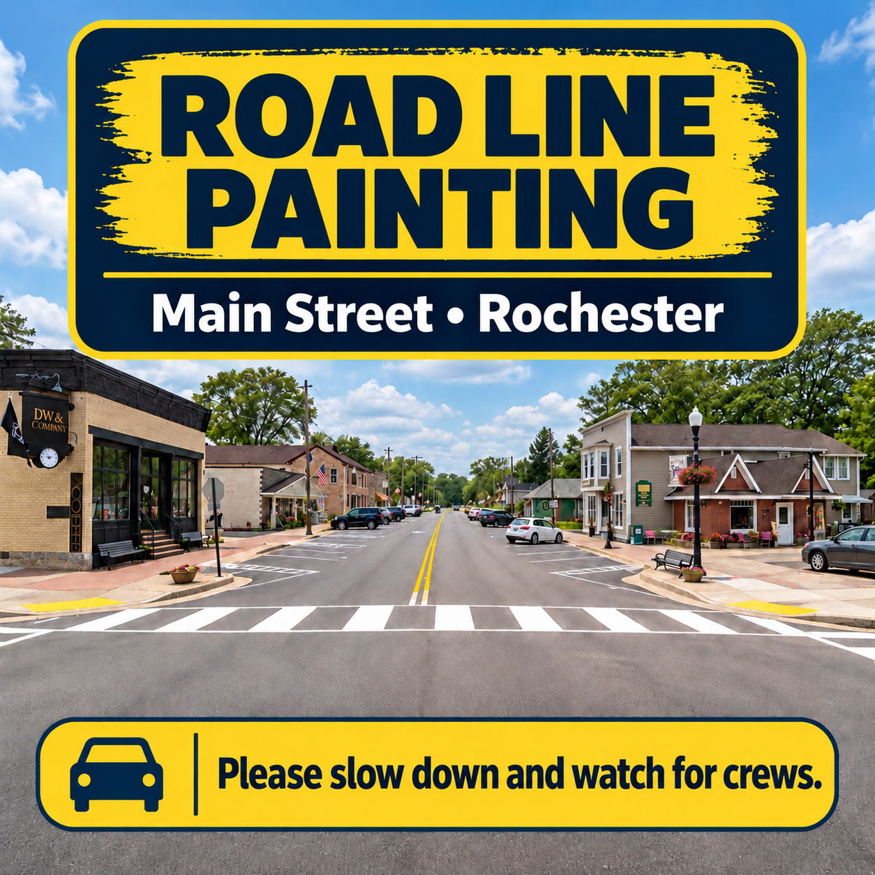 🚧 Street line painting notice 🚧