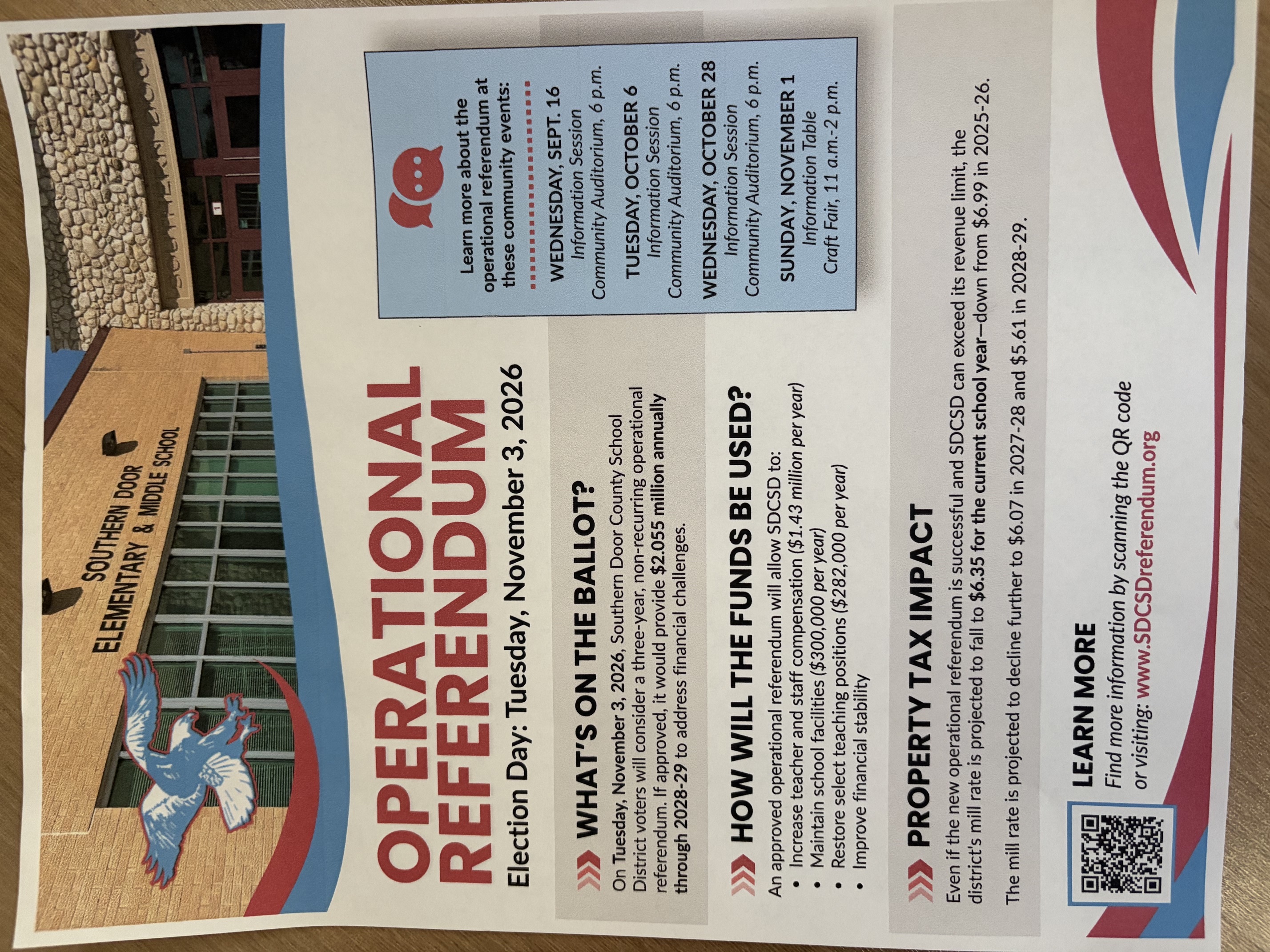 Southern Door Operational Referendum Meetings 2026