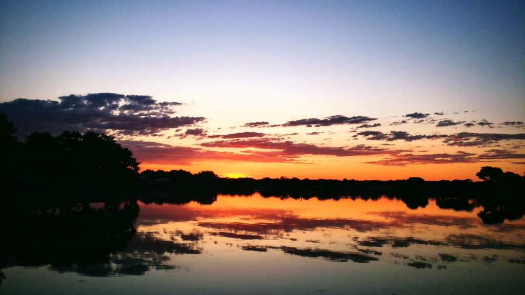Fiery Sunset Reflections