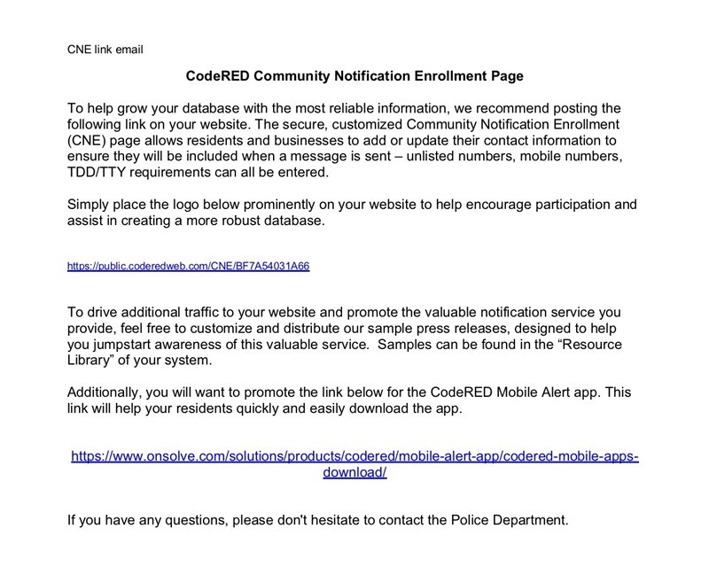 CodeRED Community Notification Enrollment Page