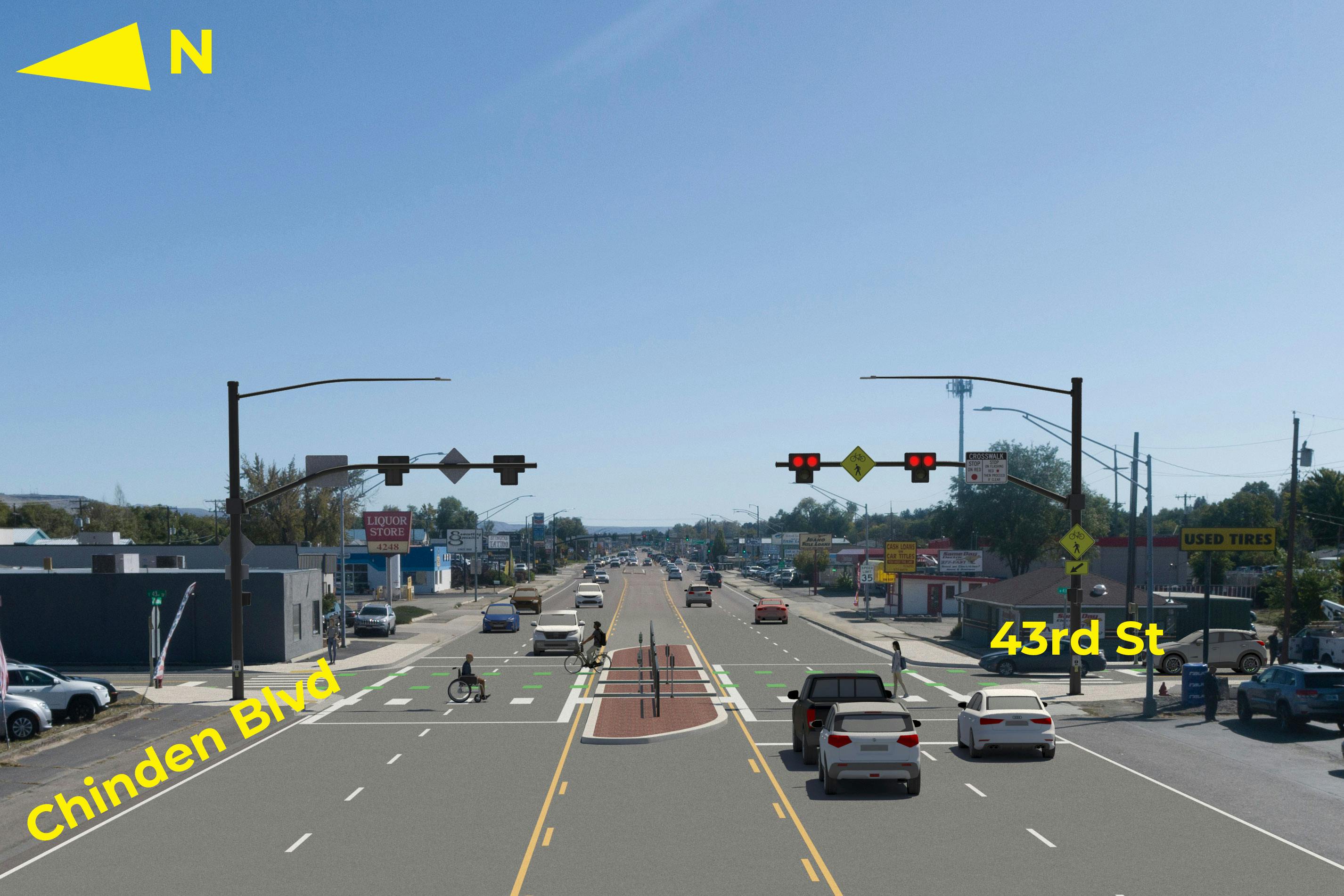 Chinden and 43rd St. Enhanced Pedestrian Crossing