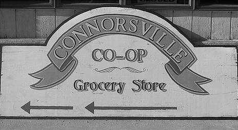 Connorsville grocery store sign
