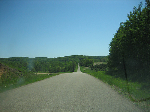 Country road rolling hills