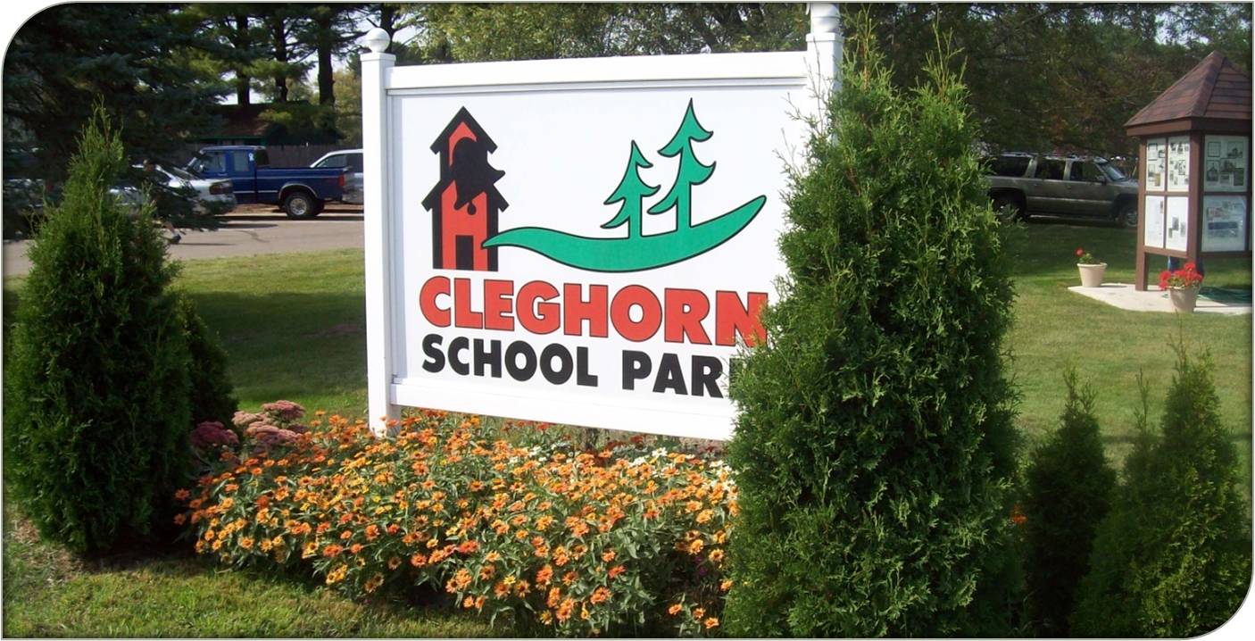 Cleghorn School Park sign