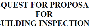 Request for Proposals – Building Inspector