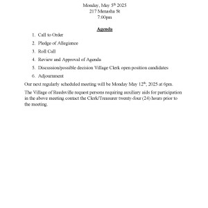 Special Meeting May 5, 2025