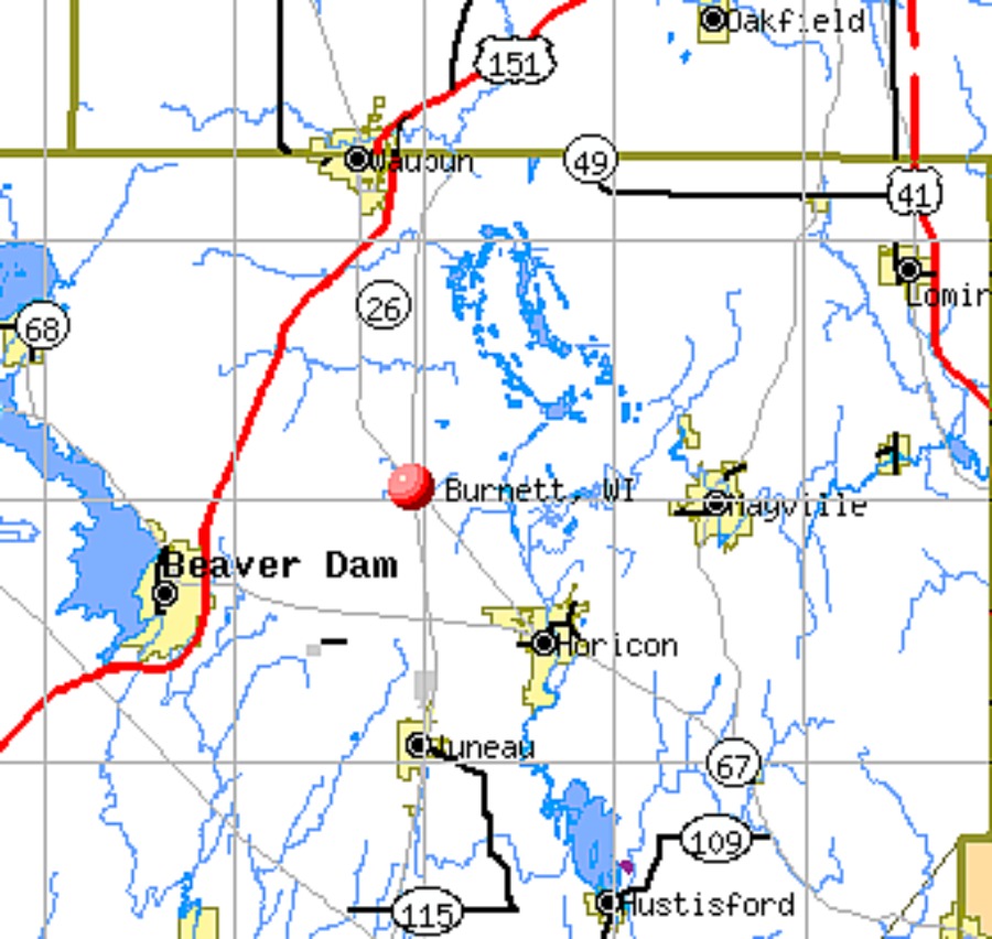 Map of Burnett
