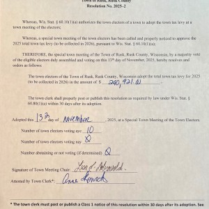 Approved 2025 Town Tax Levy