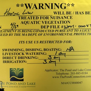 Hoosac Lake Treatment for Nuisance Aquatic Vegetation