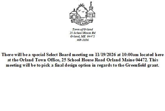 Special Select Board Meeting