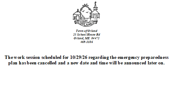 Meeting for 10/29/26 Cancelled regarding Emergency Preparedness Plan