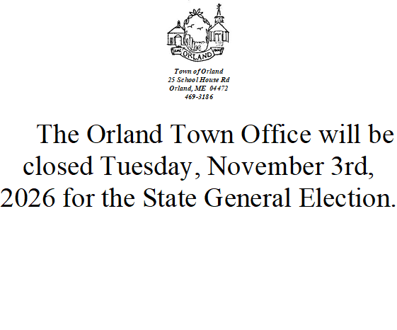 Town Office Closed for Election 11/3/2026