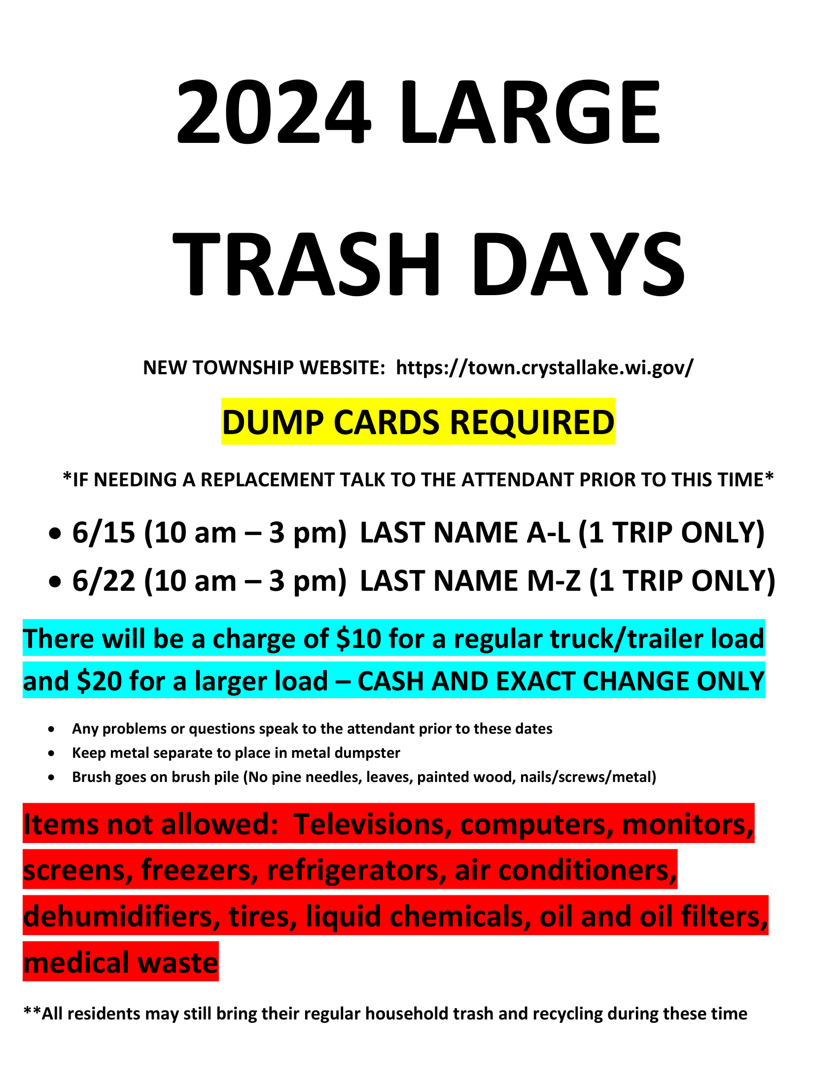 2024 trash days info