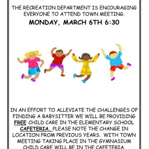 Free child care at town meeting