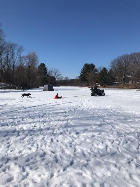 Ice fishing snowmobiles