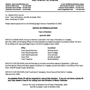 Notice of Spring Election