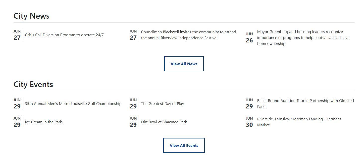 News and events page