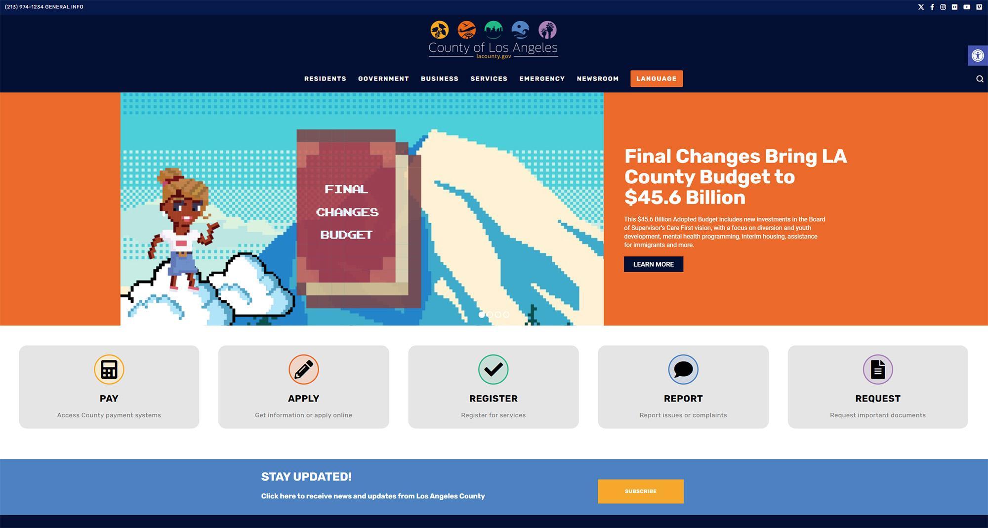 LA County webpage