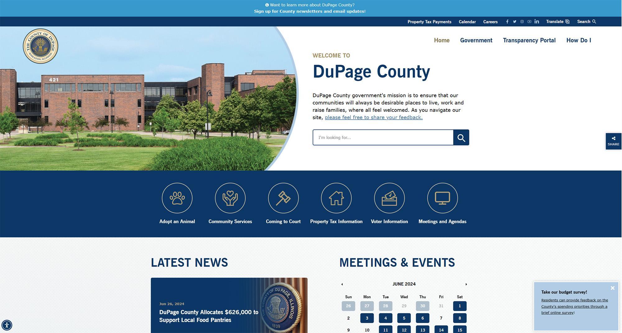 DuPage County webpage