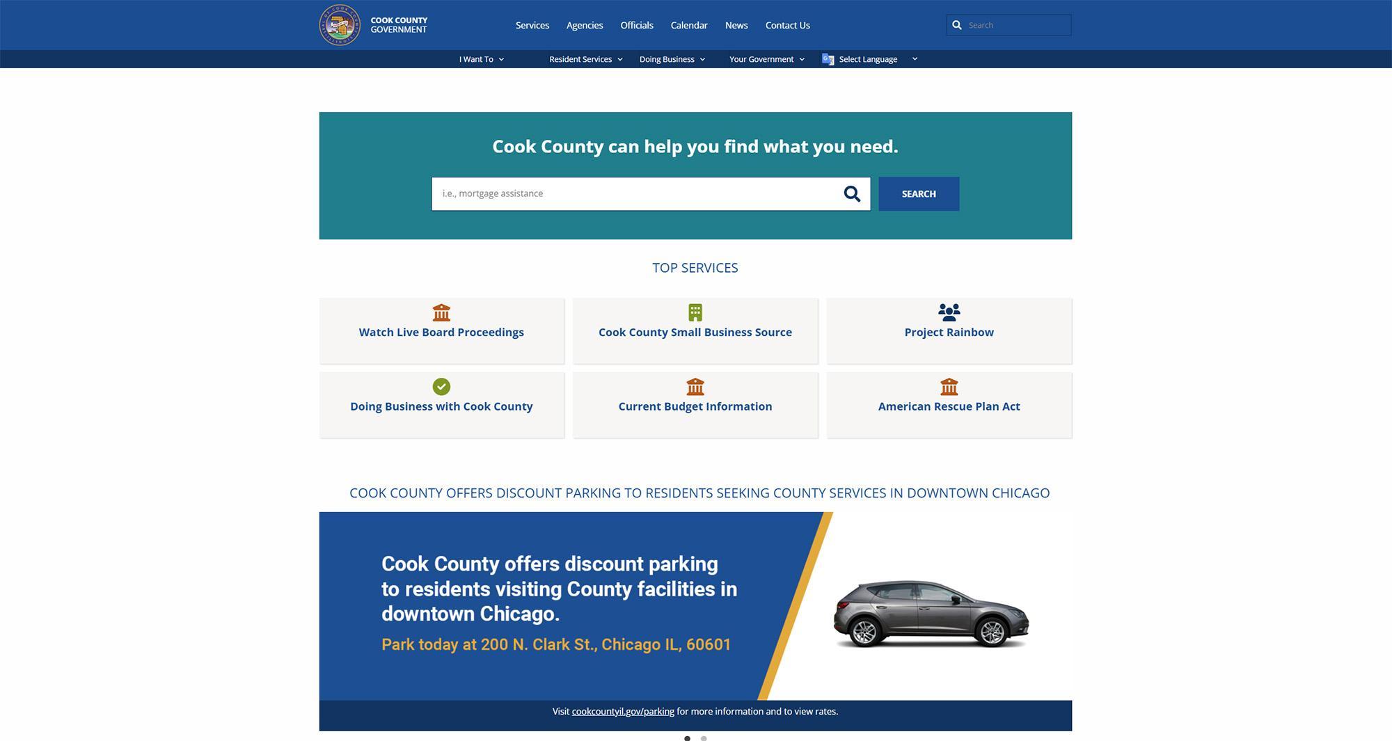 Cook County webpage