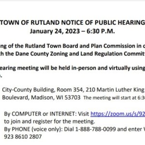 Town Of Rutland Notice Of Public Hearing