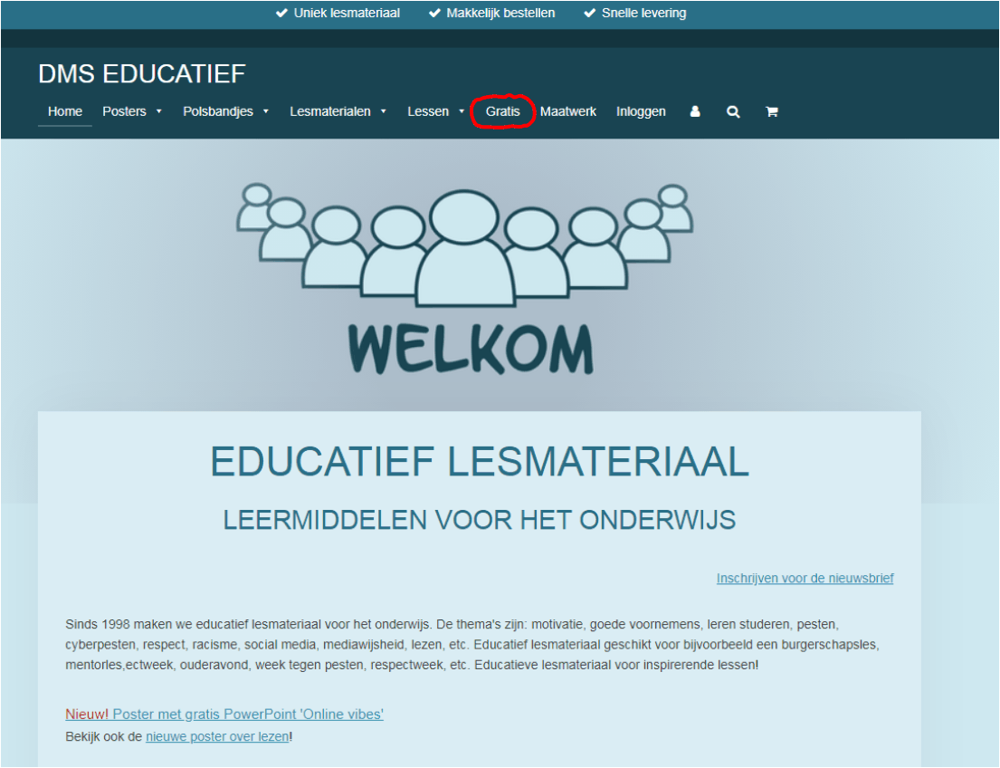 Gratis lesmaterialen nieuw op de website