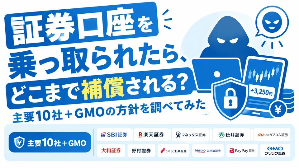 【2026年10月】証券口座を乗っ取られたら、どこまで補償される?主要証券会社の補償方針を比較