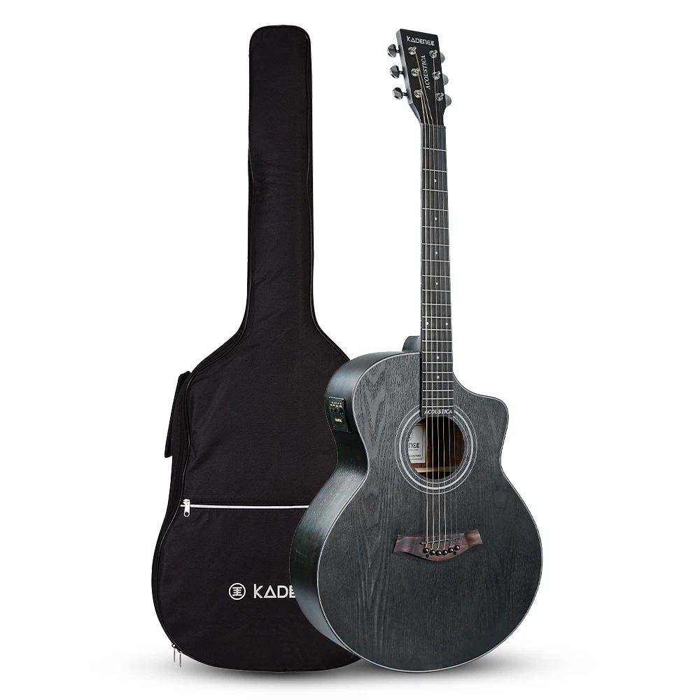 Acoustica 40" Electro Acoustic Guitar - Matte Black