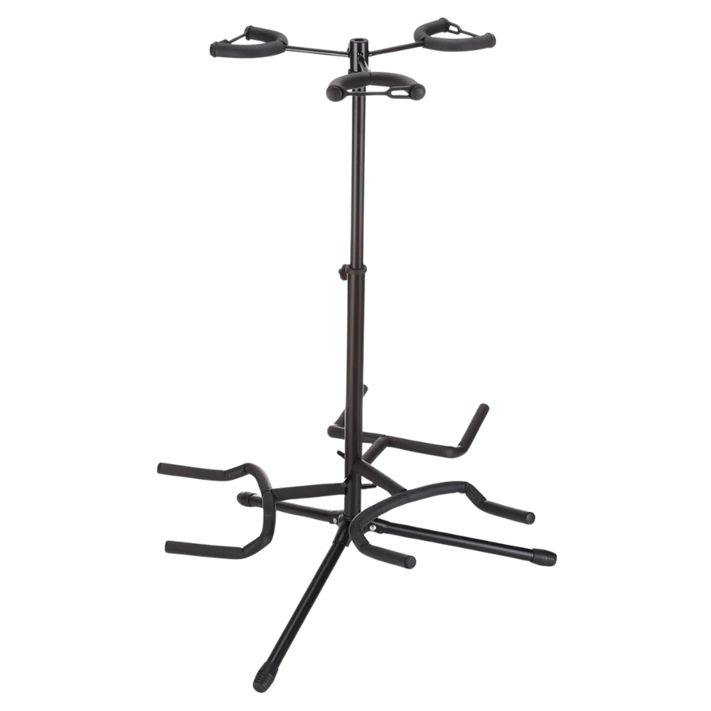 Kadence GSTD 3-in-1 Home Series Multi Guitar Stand | Heavy-Duty Metal Frame | Neck Locking System with Foam Protection | Holds 3 Guitars | Tripod Base with Anti-Slip Feet | Ideal for Acoustic, Electric & Bass Guitars