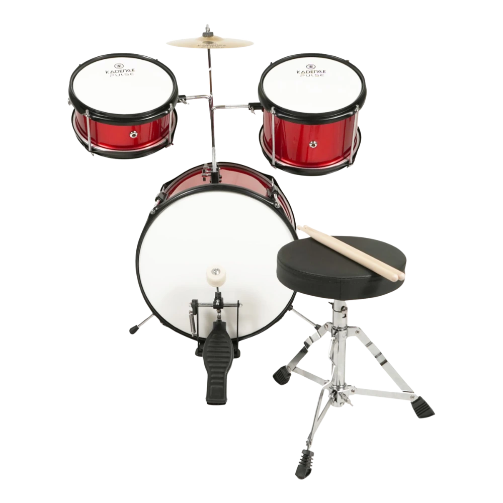 BYDRMRD 3-Piece Kids Acoustic Drum Kit · Red