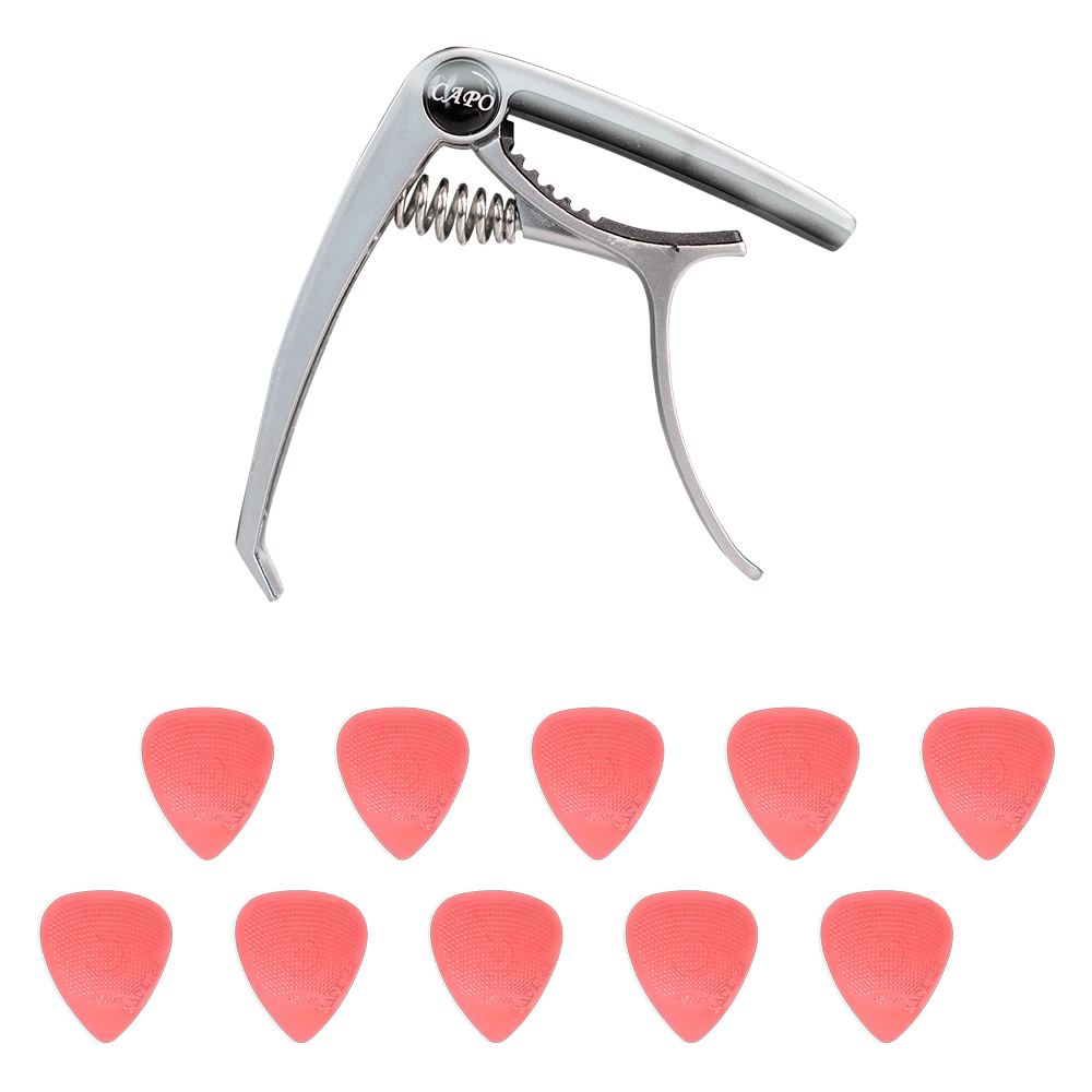Jamming Series Metal Capo & Picks Combo · Red