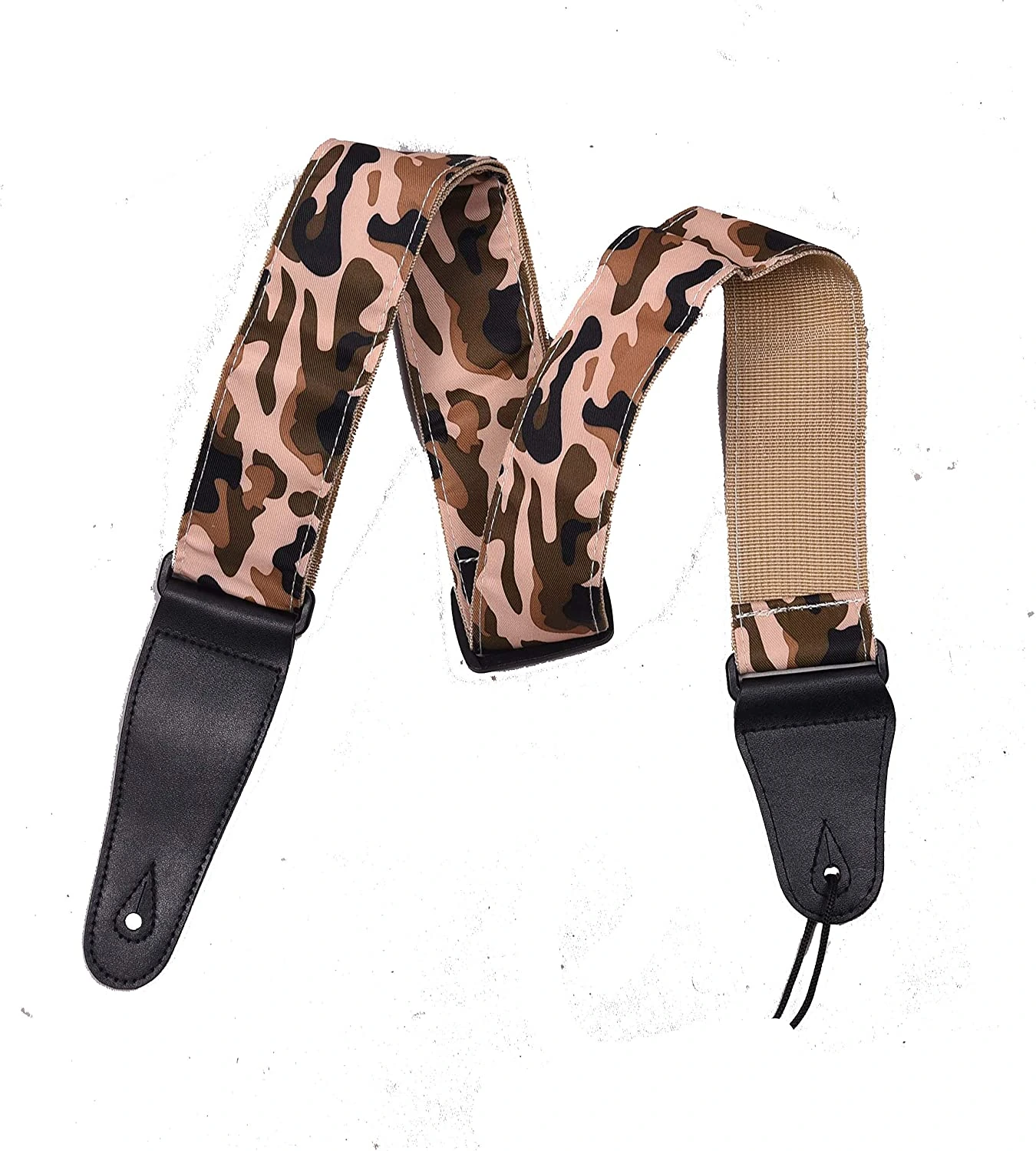 Kadence STP-S142-C Jamming Series Guitar Strap with Camo Print | 36–60 Inch Length with 1.5mm Soft Woven Fabric | Synthetic Black Leather Ends | For Acoustic, Electric & Bass Guitars